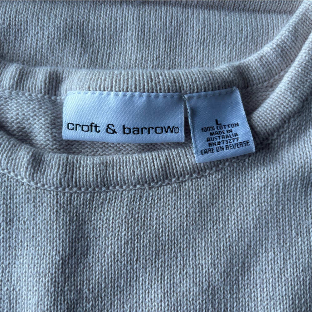 Croft & Barrow Beige Crewneck Sweater Vest